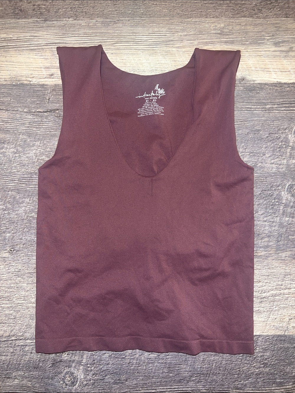 Intimately Free People Rust Brown Seamless V Neck Tank Top Medium
